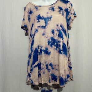 Abella Cream Asymmetrical Short Sleeve Tee